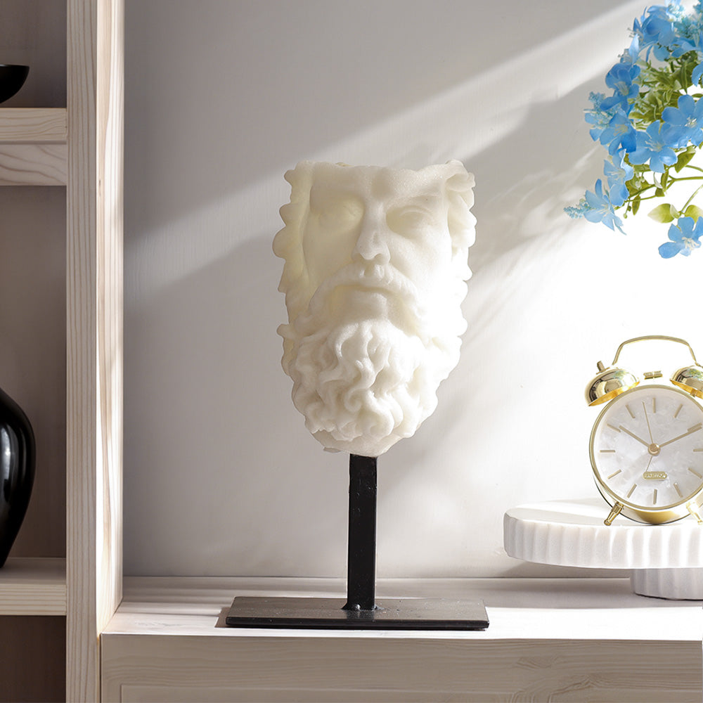Aristotle Mounted Sculpture - Stone White