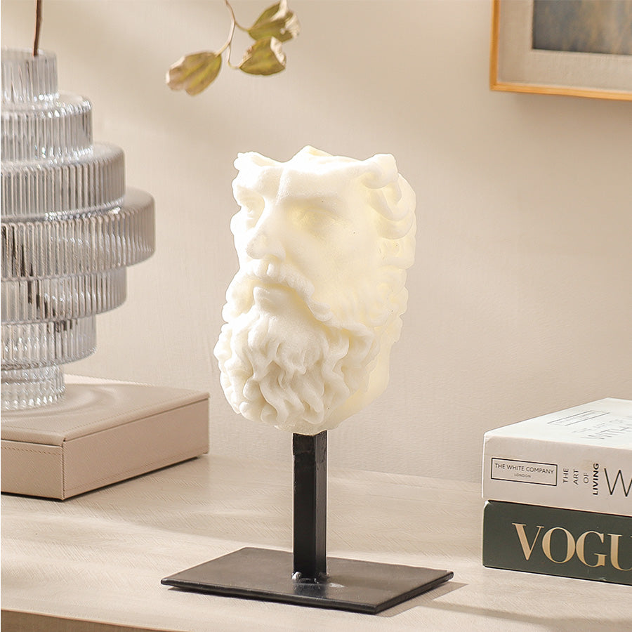 Aristotle Mounted Sculpture - Stone White