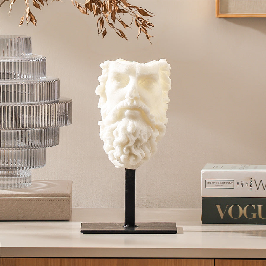 Aristotle Mounted Sculpture - Stone White