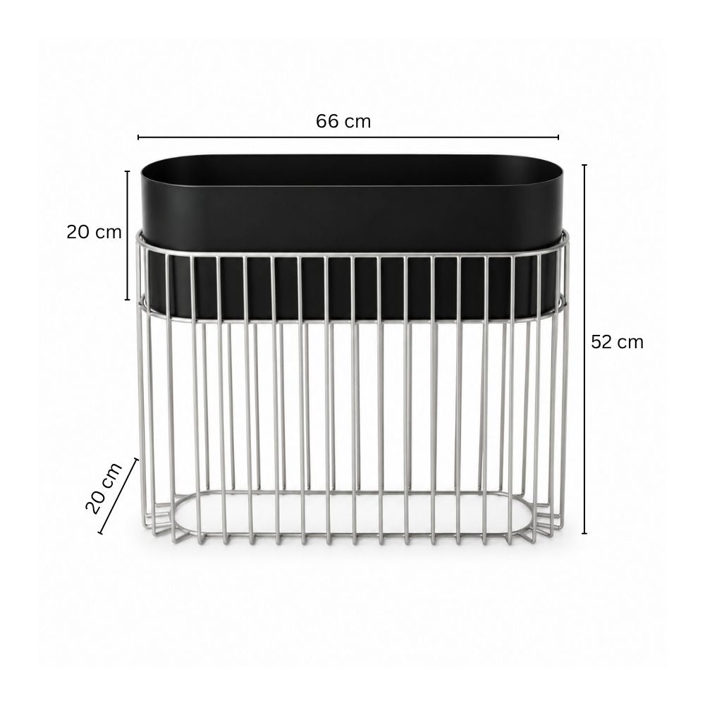 Arlo Indoor Metal Planter with Stand - Matte Black