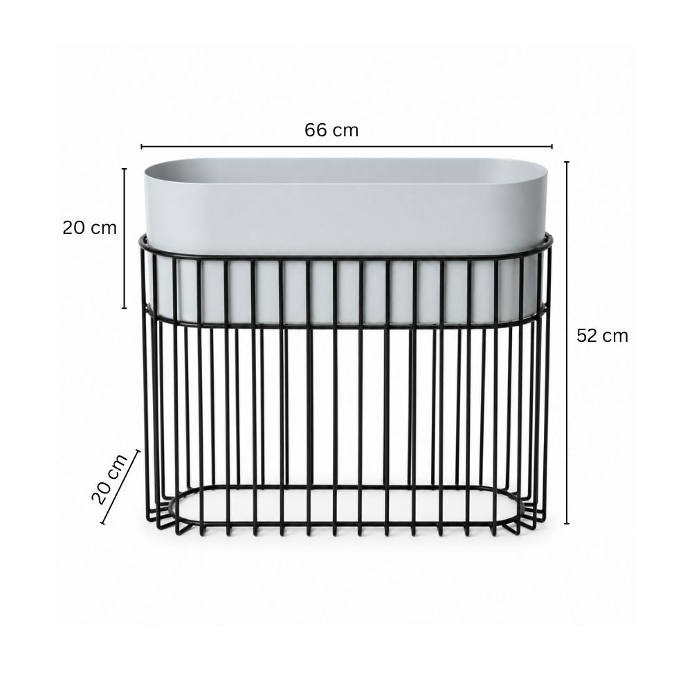 Arlo Indoor Metal Planter with Stand - Matte Grey