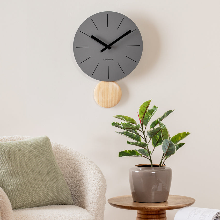 Arlo Pendulum Wall Clock - Dark Grey