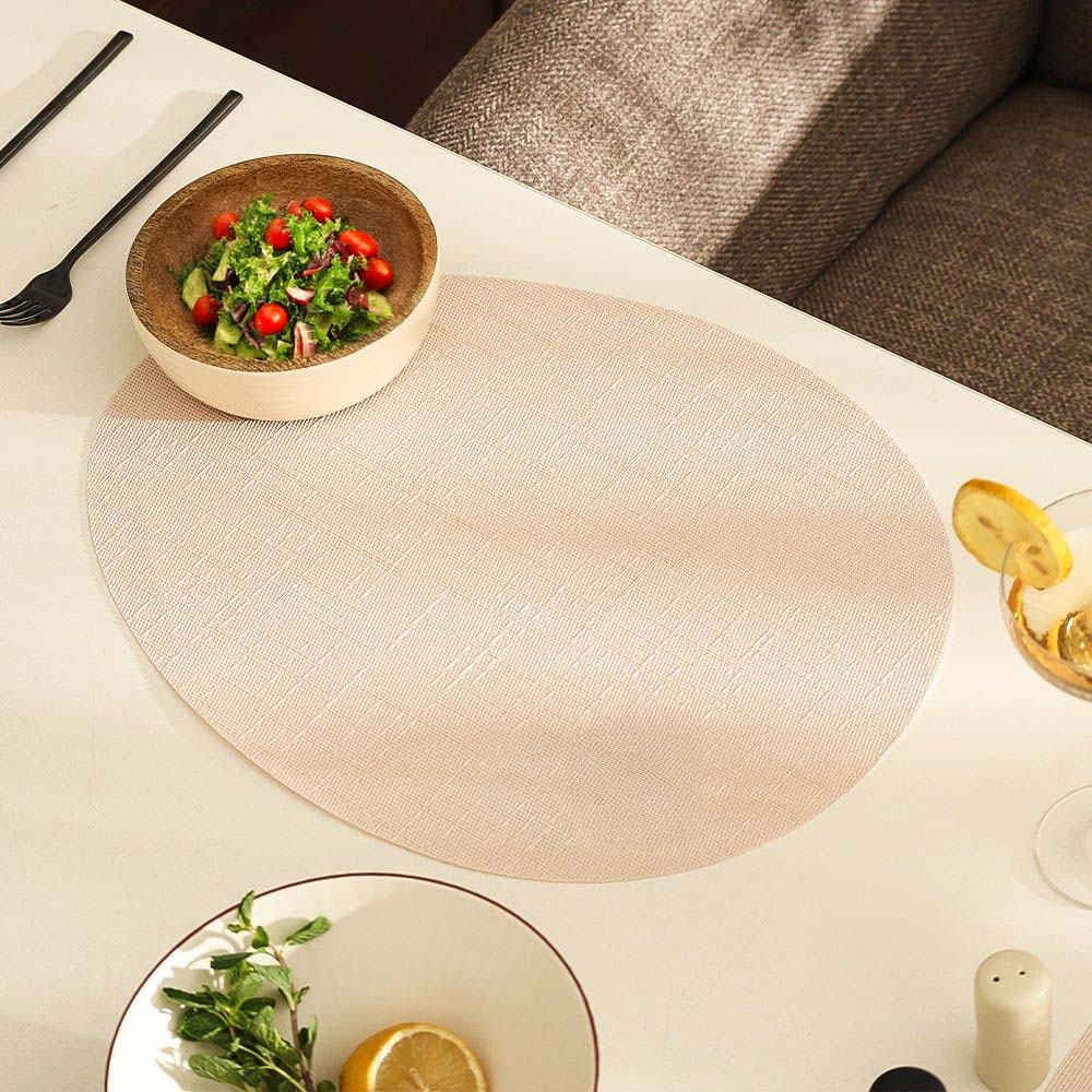 Arrondi Oval Placemats, Set of 2 - Shell