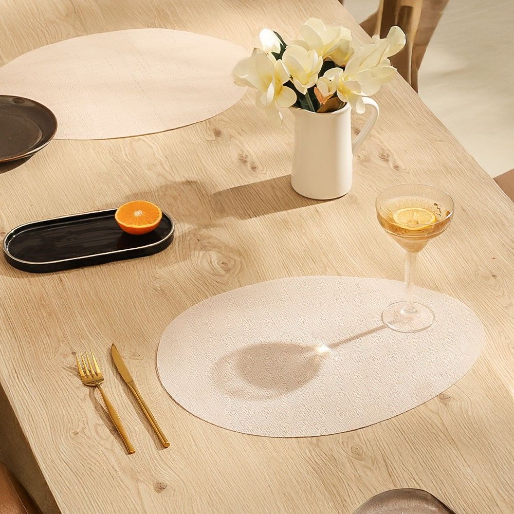 Arrondi Oval Placemats, Set of 2 - Shell