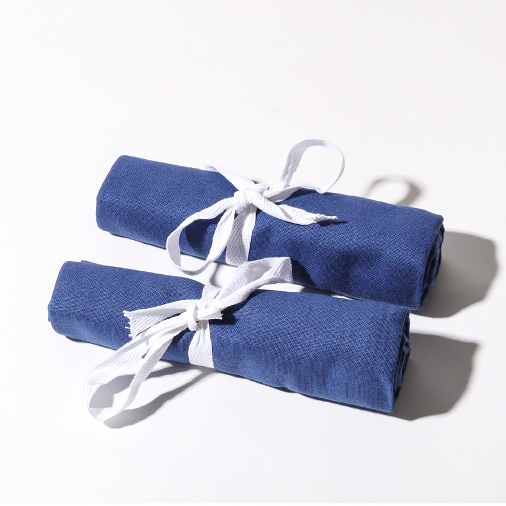 Hygge Cotton Kitchen Towels, Set of 2 - Blue