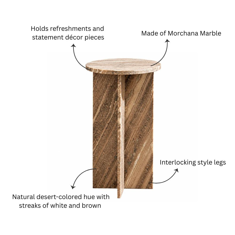 Arte Marble Interlock Drink Table - Desert