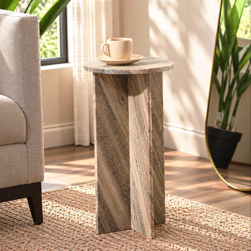 Arte Marble Interlock Drink Table - Desert