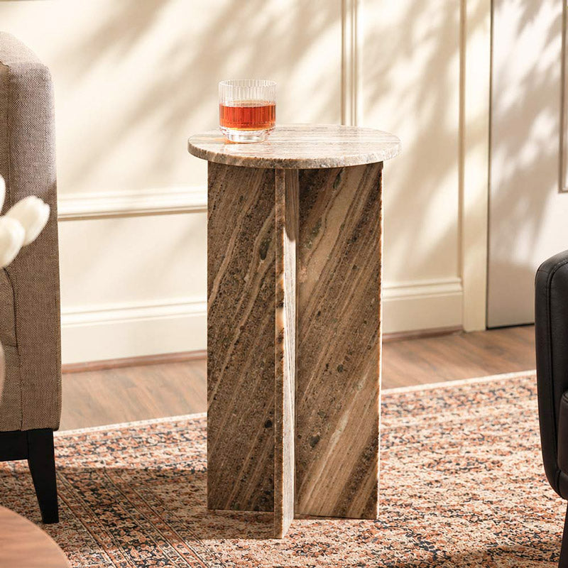 Arte Marble Interlock Drink Table - Desert