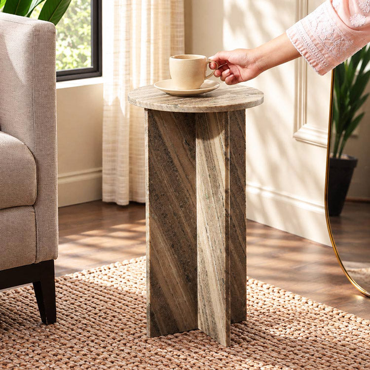 Arte Marble Interlock Drink Table - Desert