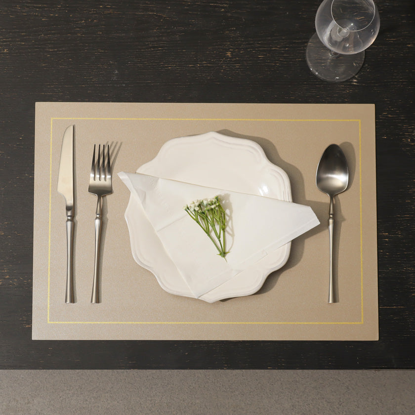 Artem Reversible Placemats, Set of 6 - Beige & Grey