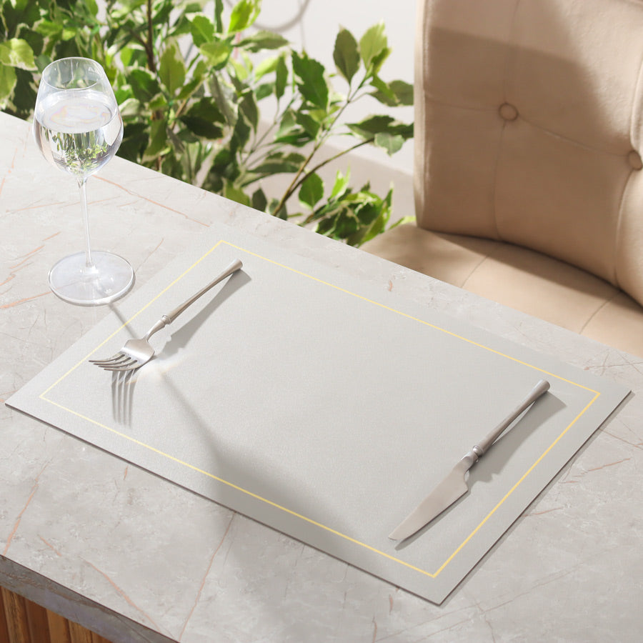 Artem Reversible Placemats, Set of 6 - Beige & Grey