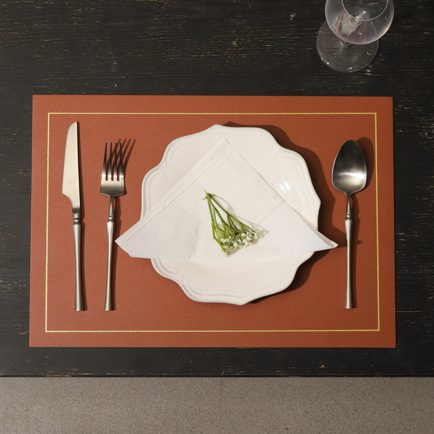 Artem Reversible Placemats, Set of 6 - Tan & Grey