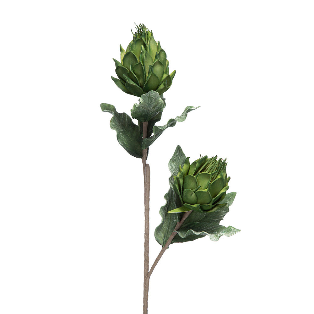 Artichoke Buds Faux Stem - Forest Green