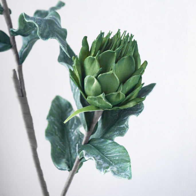 Artichoke Buds Faux Stem - Forest Green