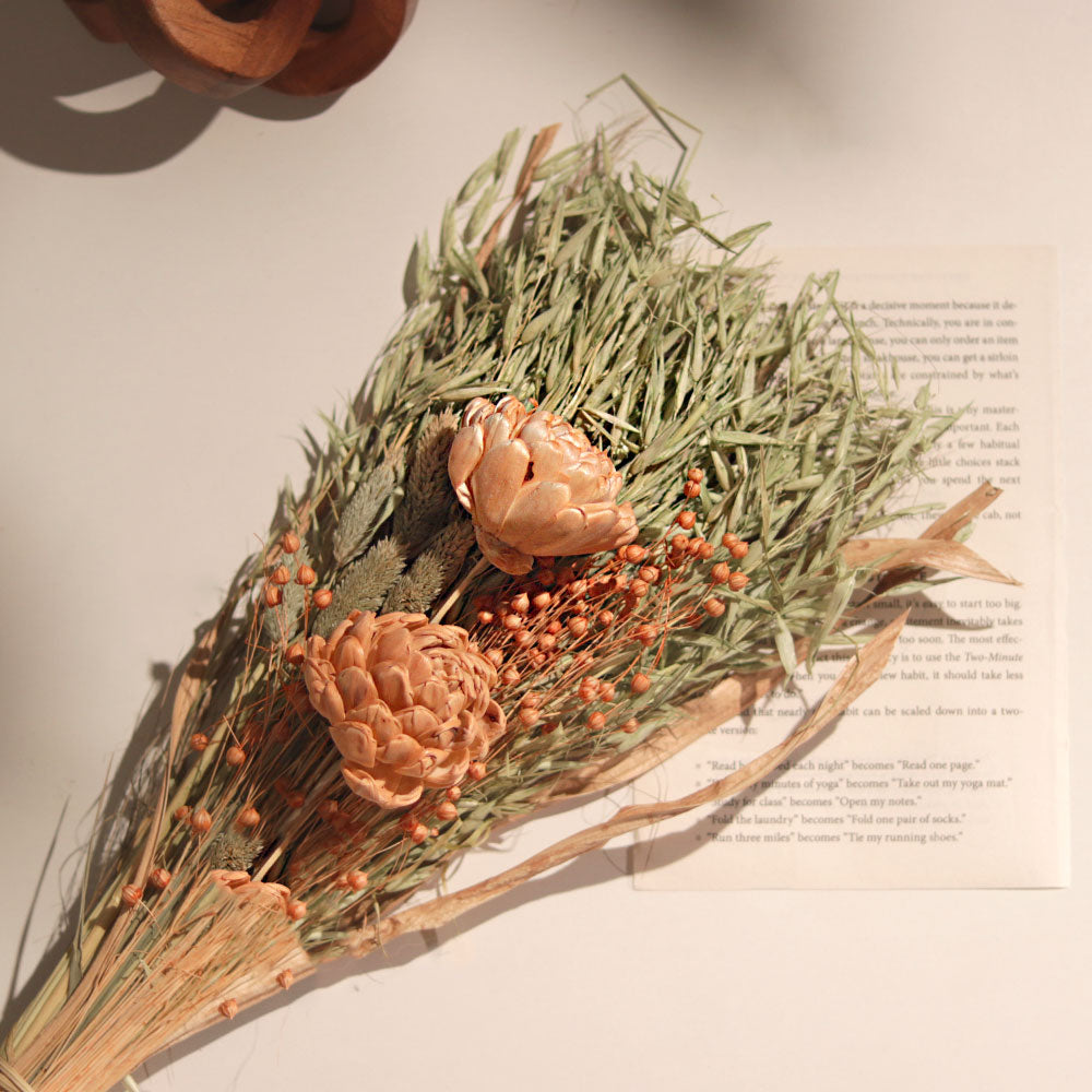 Artichoke Dried Bouquet - Peach Sage