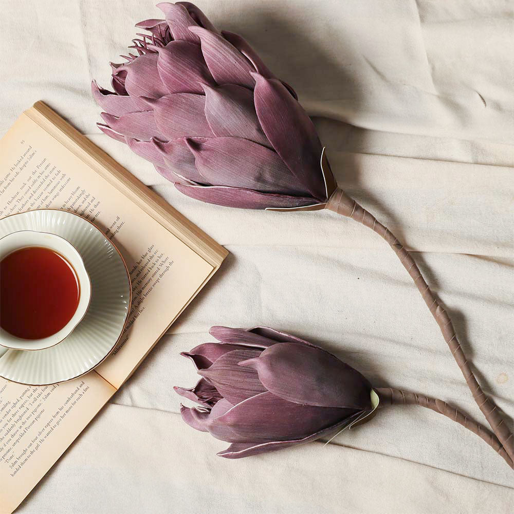 Artichoke Flowers Faux Stem - Mauve