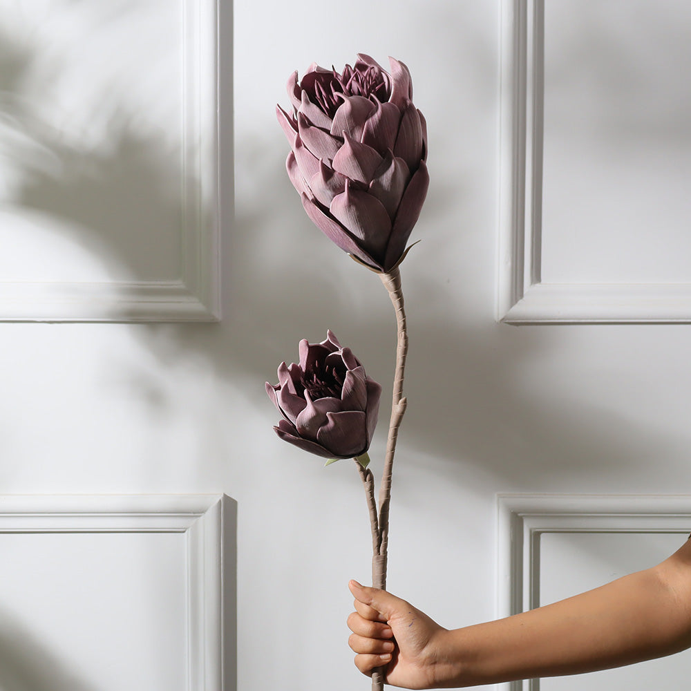 Artichoke Flowers Faux Stem - Mauve