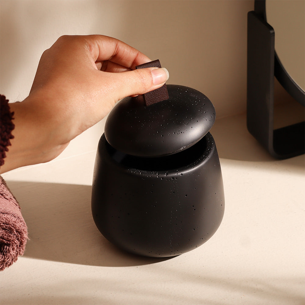 Asher Storage Jar - Black