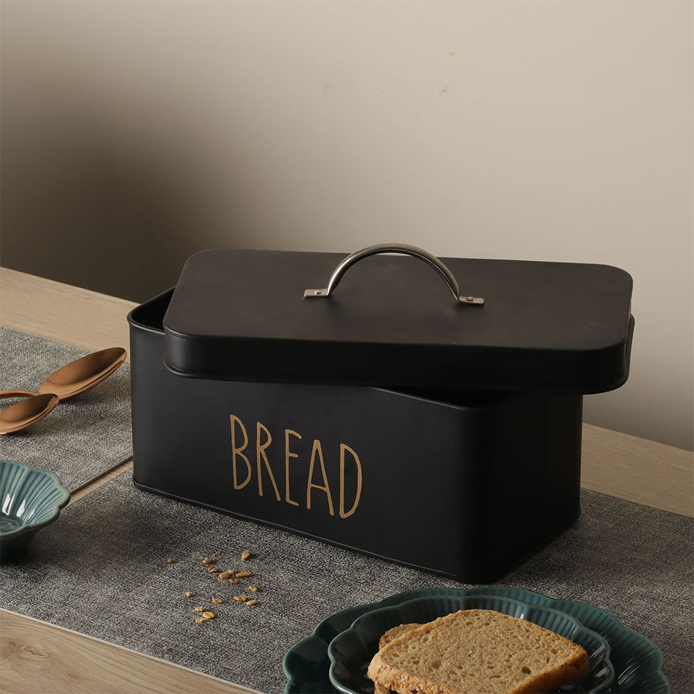 Asilo Metal Bread Box - Black