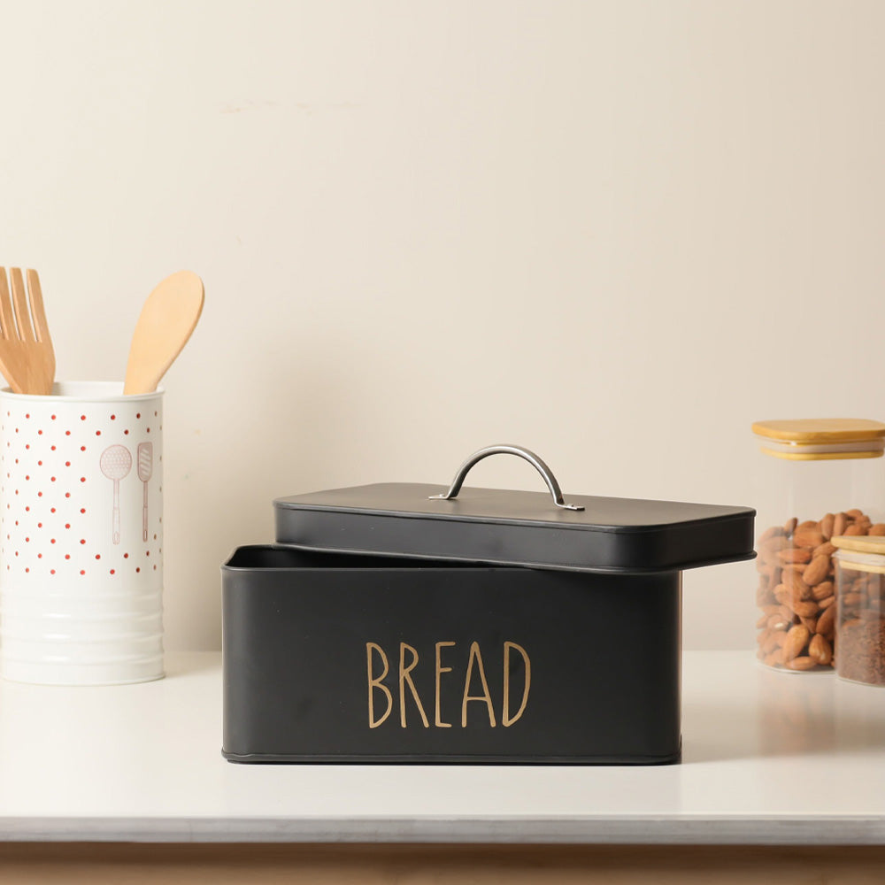 Asilo Metal Bread Box - Black