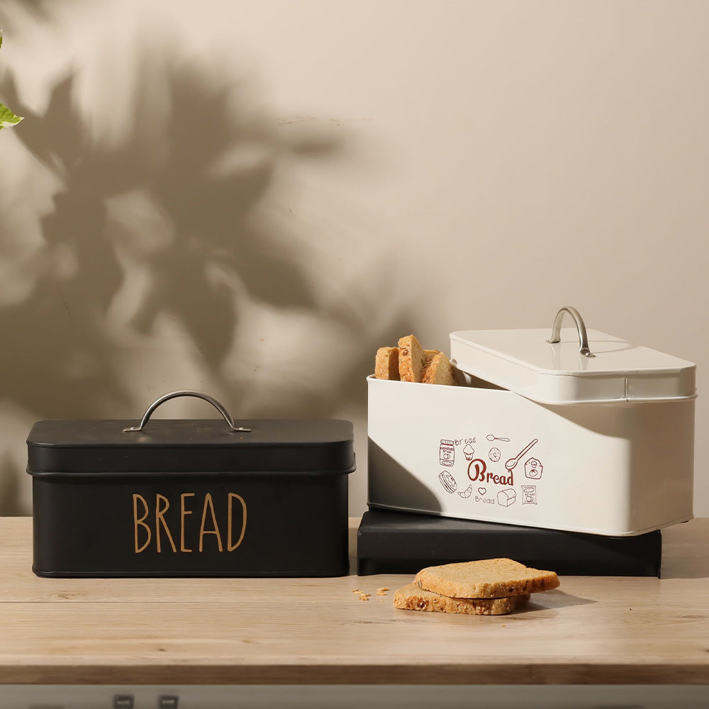 Asilo Metal Bread Box - Black