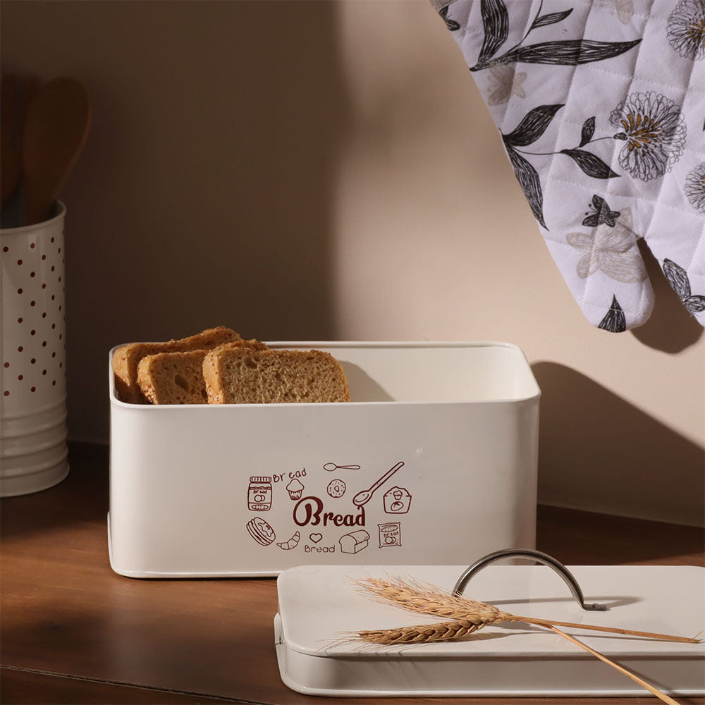 Casa Metal Bread Box - White