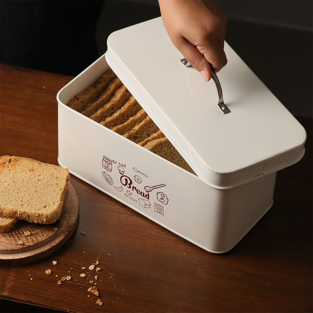 Casa Metal Bread Box - White