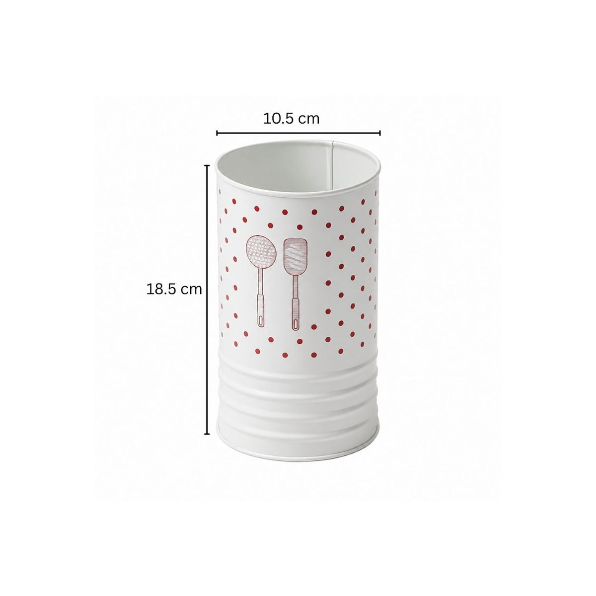 Asilo Metal Utensil Holder - White Red