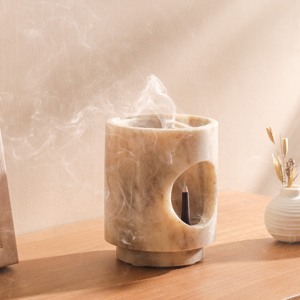 Astra Marble & Brass Aroma Diffuser - Beige Gold