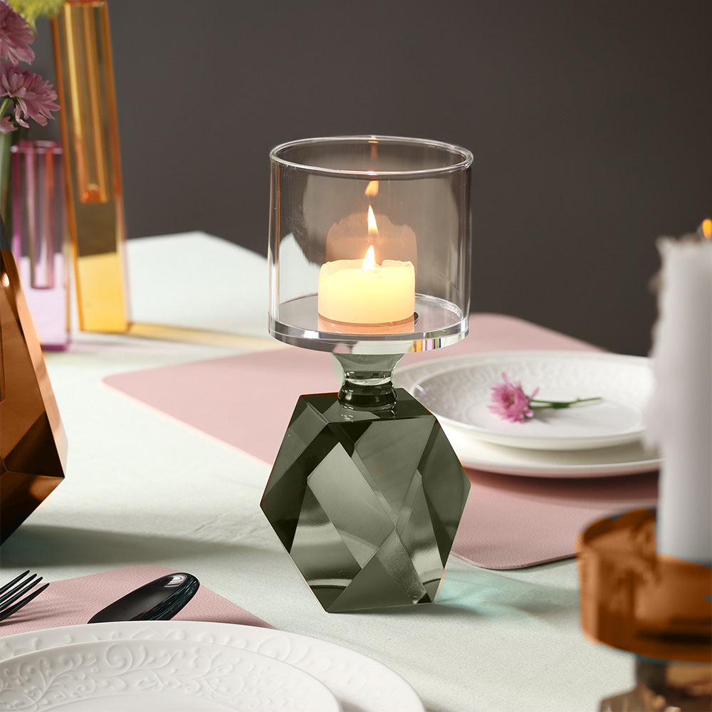 Astrid Crystal Candle Holder - Teal