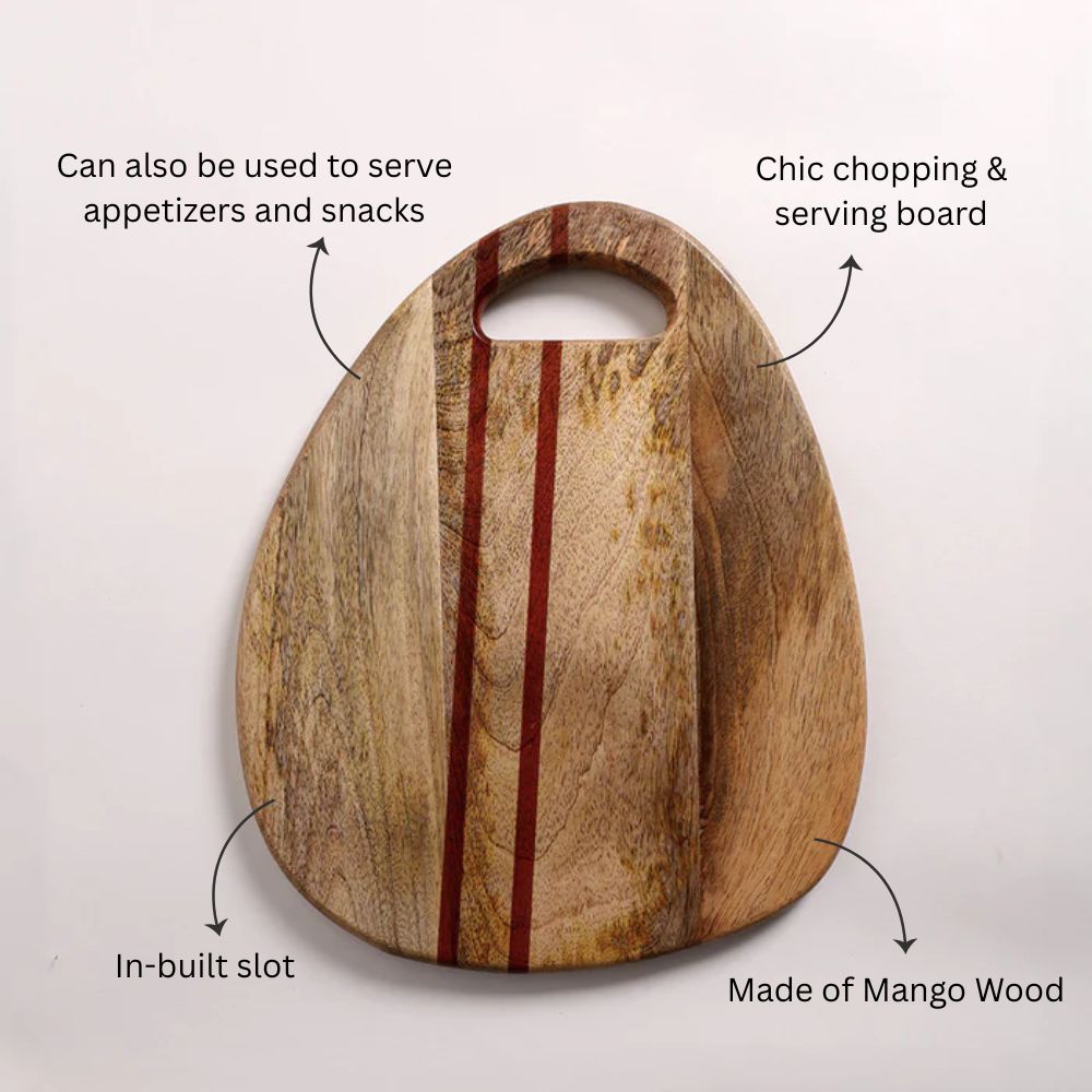 Athena Wooden Trigonal Chopping Board - Natural Red