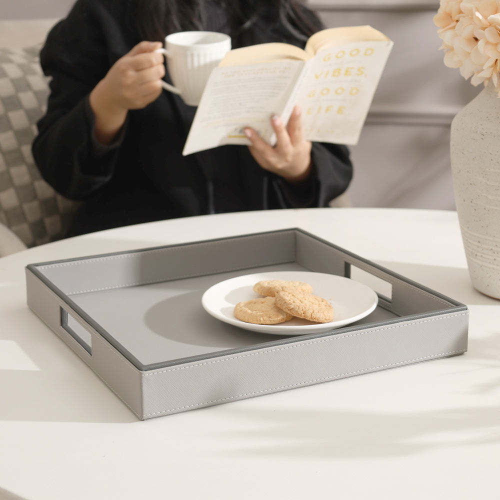 Auber Square Serving Tray Medium - Light Grey