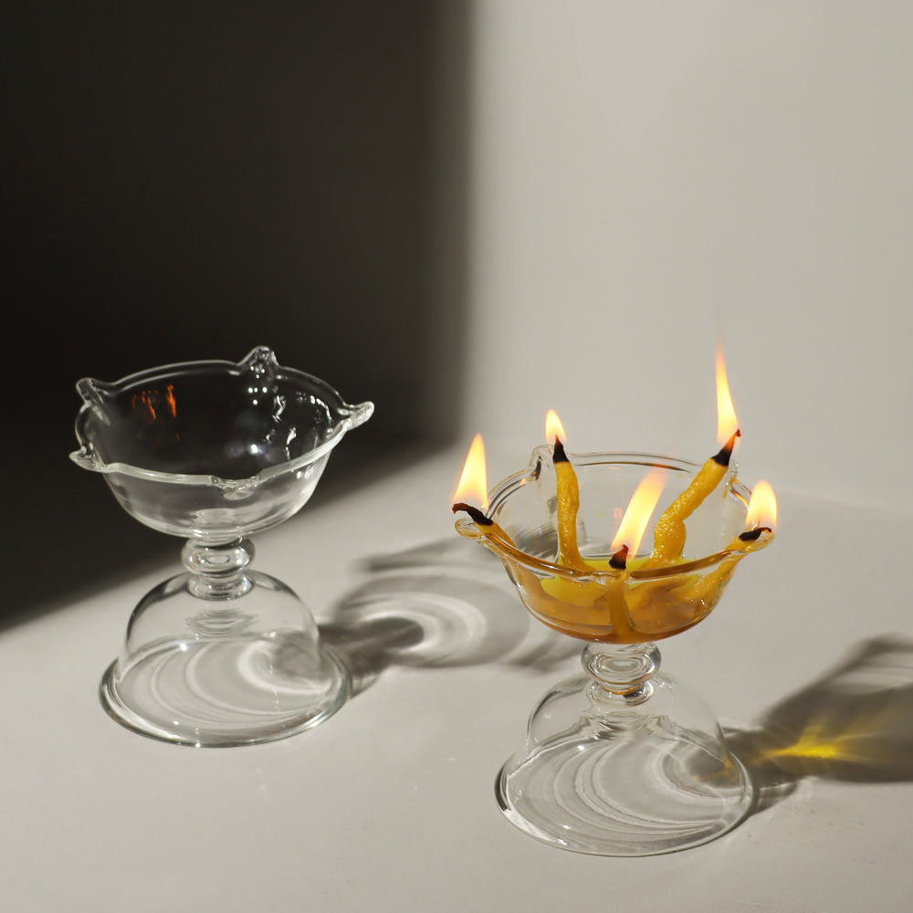 Aura Petals Diya, Set of 2 - Clear