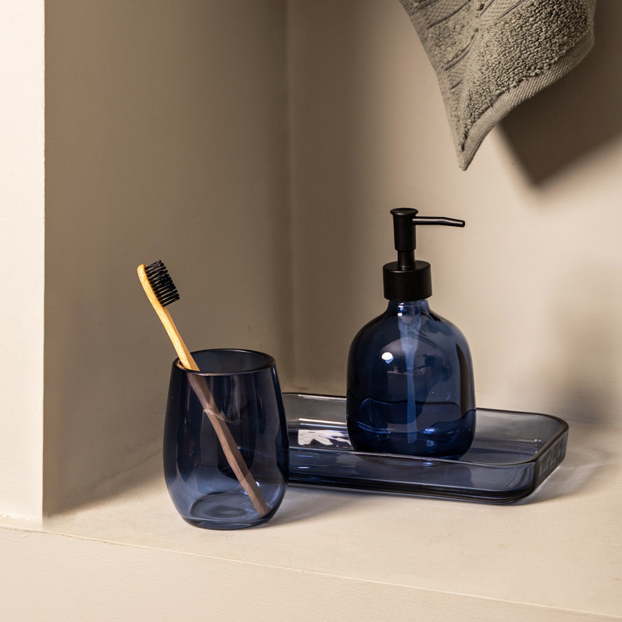 Aurora 3-piece Glass Bathroom Set - Blue