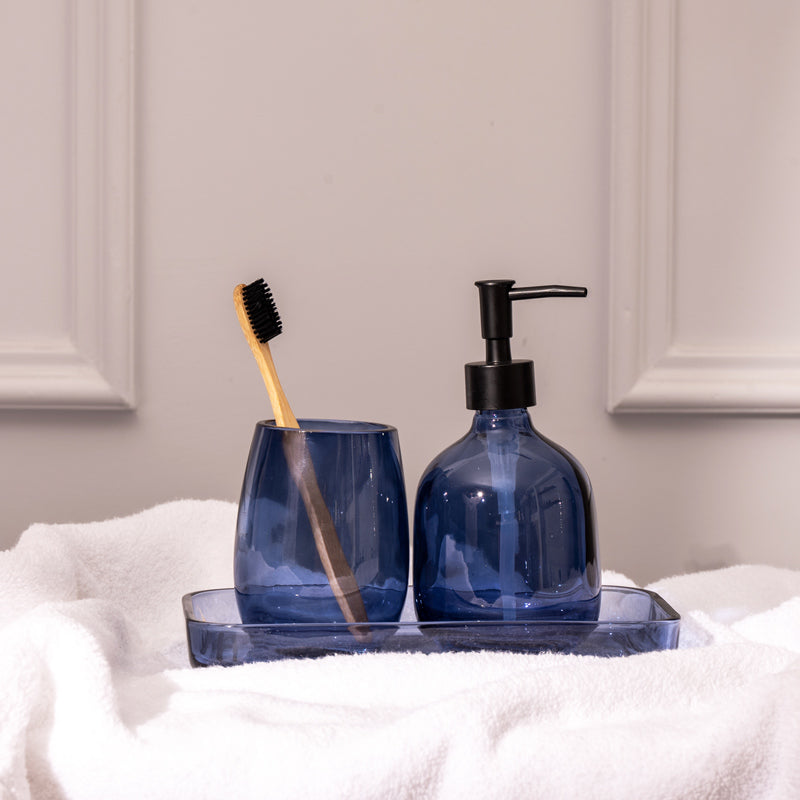 Aurora 3-piece Glass Bathroom Set - Blue