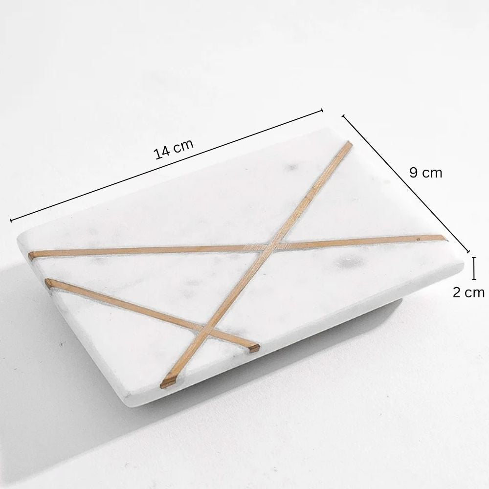 Aurum Marble Soap Dish - White Gold