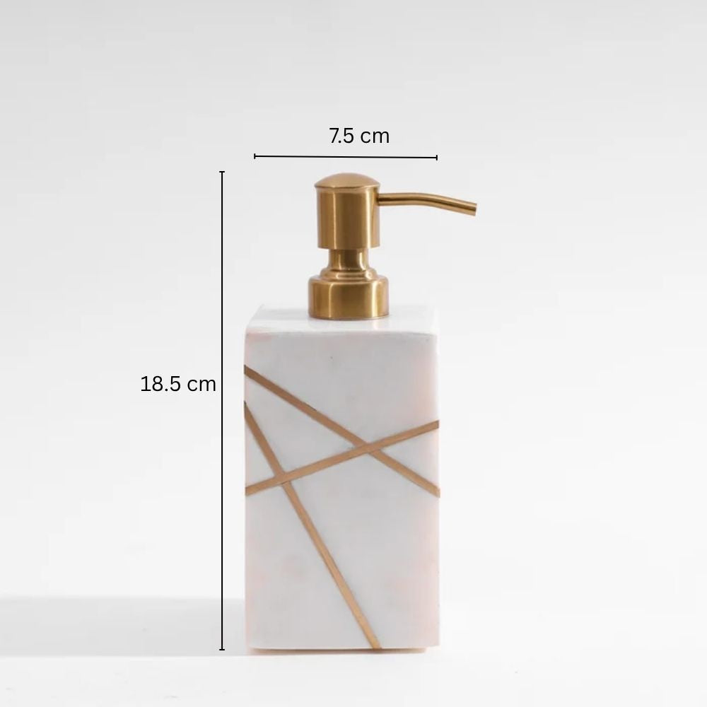 Aurum Marble Soap Dispenser - White Gold
