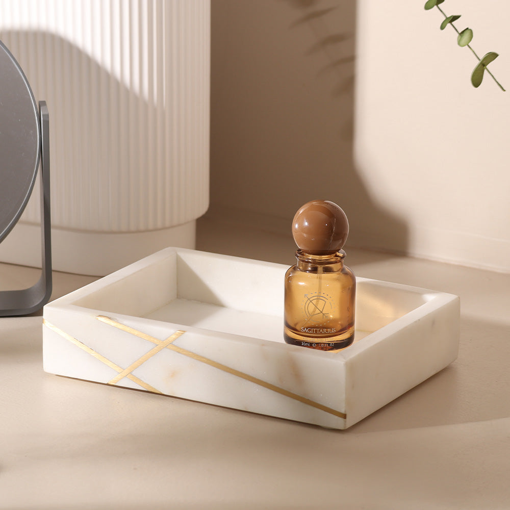 Aurum Marble Valet Tray - White Gold