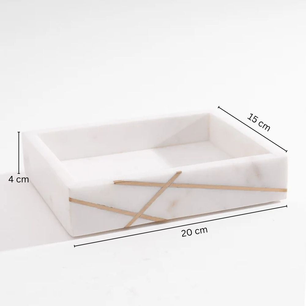 Aurum Marble Valet Tray - White Gold