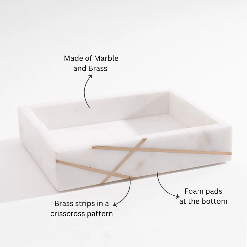 Aurum Marble Valet Tray - White Gold