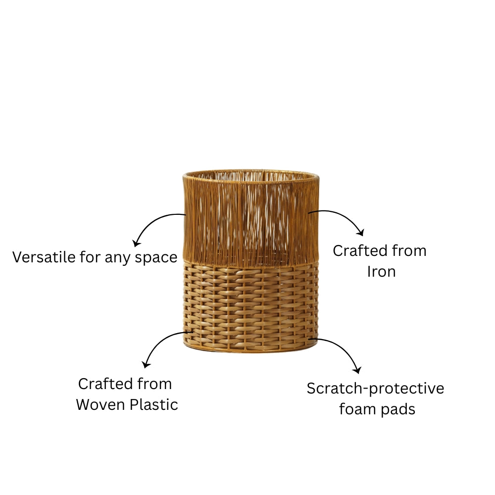 Ava Waste Basket - Honey Gold