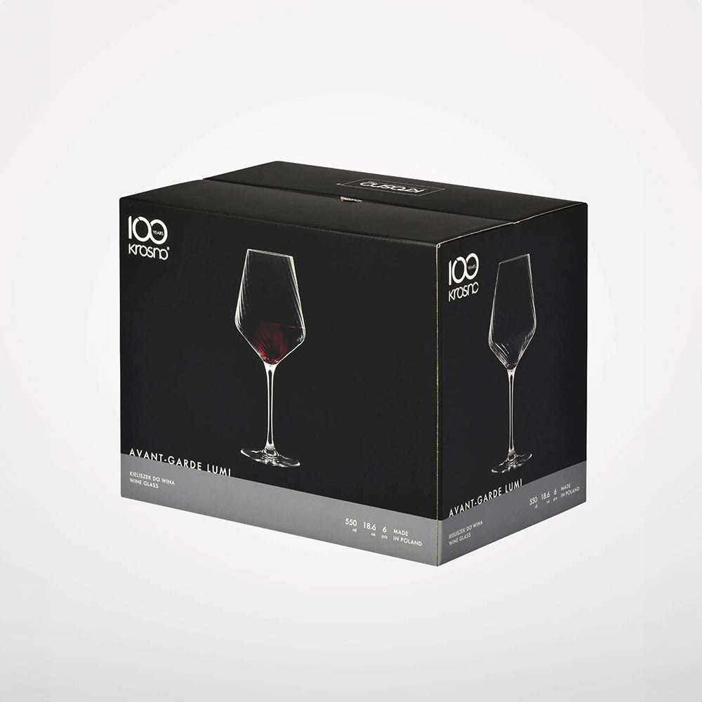 Avant-Garde LUMI Red Wine Glasses 550ml, Set of 6