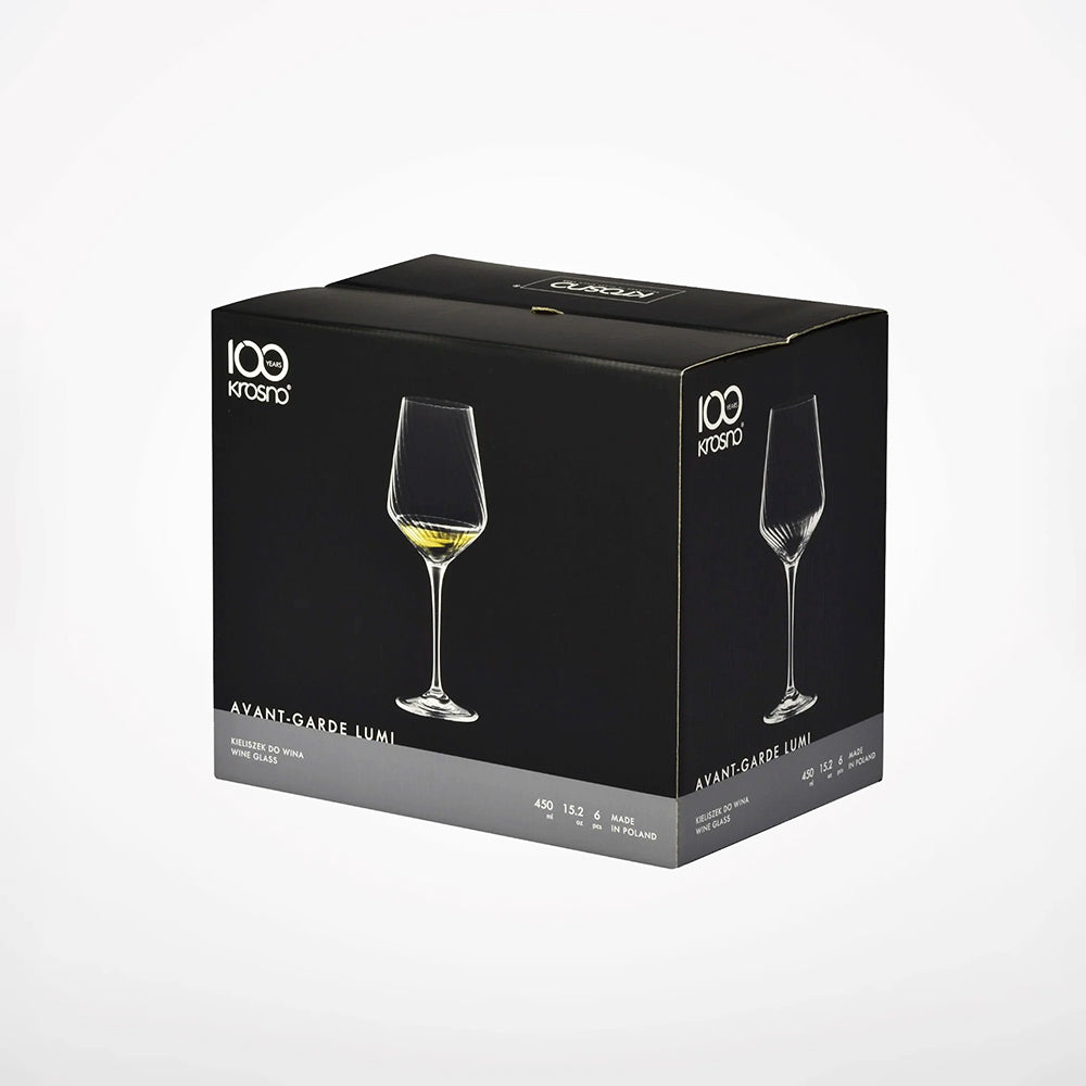 Avant-Garde LUMI White Wine Glasses 450ml, Set of 6