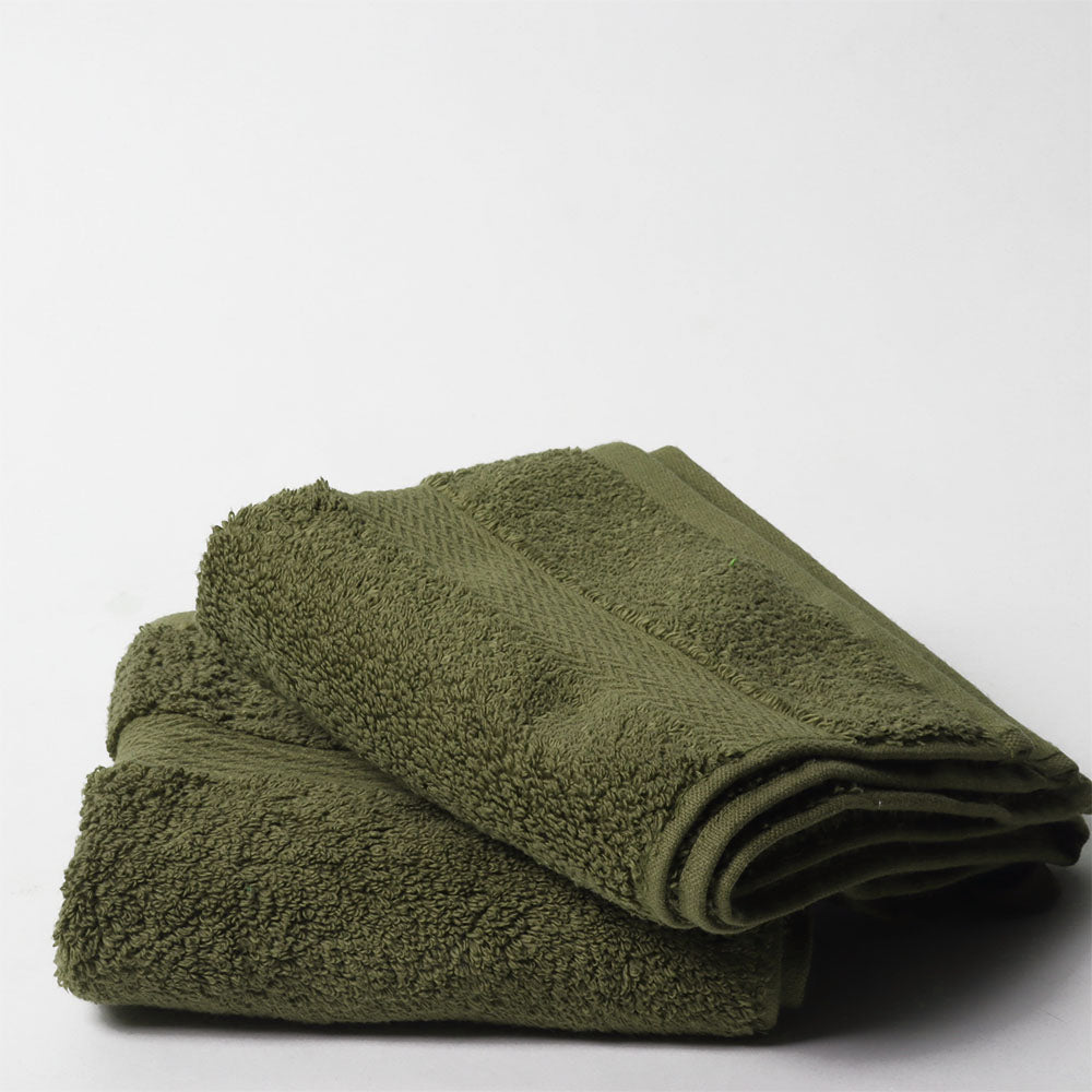 Avant Zero-Twist Cotton Face Towels, Set of 2 - Pine Green