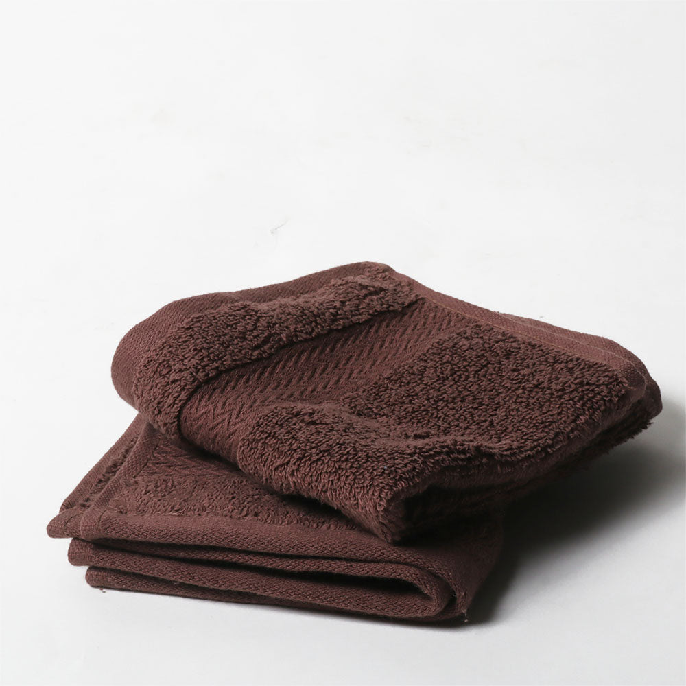 Avant Zero-Twist Cotton Face Towels, Set of 2 - Russet Brown