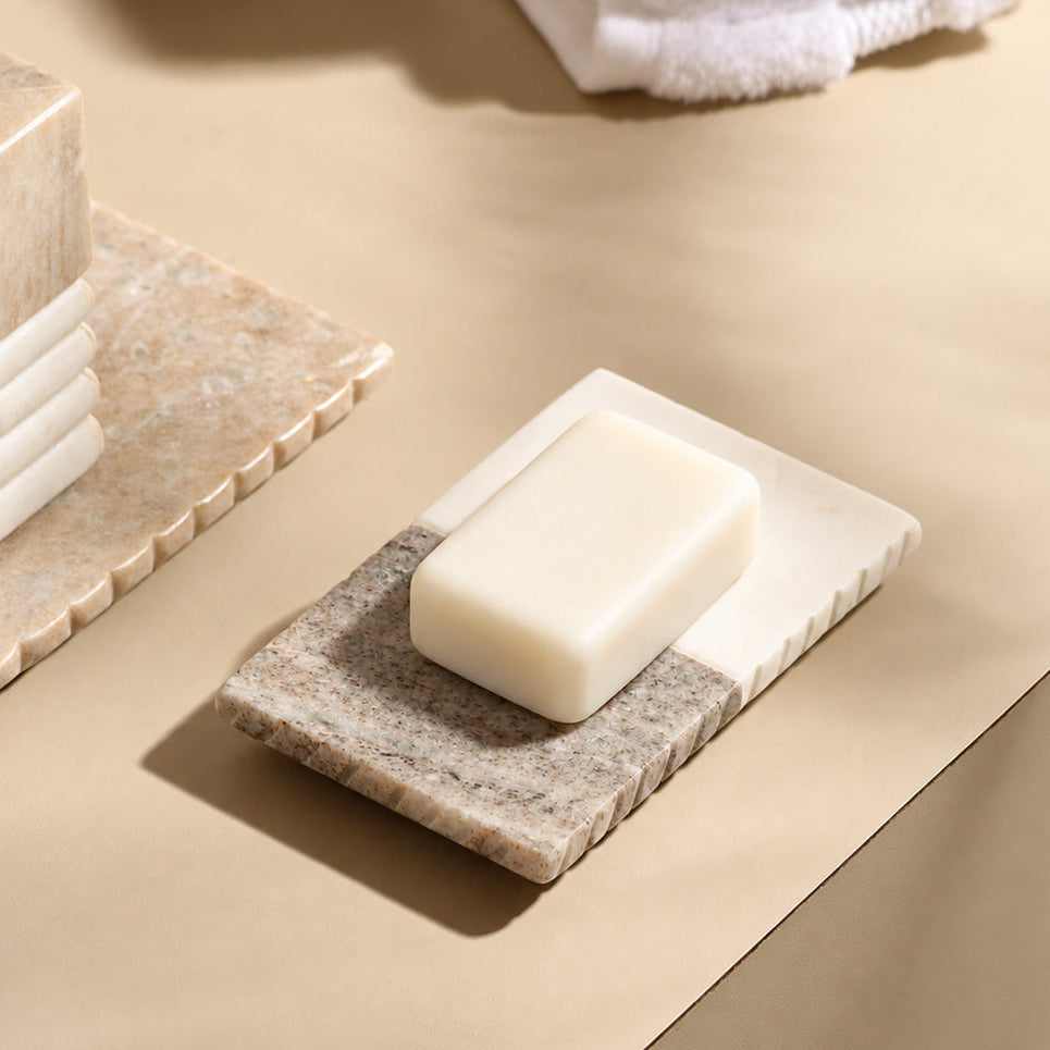 Avion Marble Soap Dish - Desert White