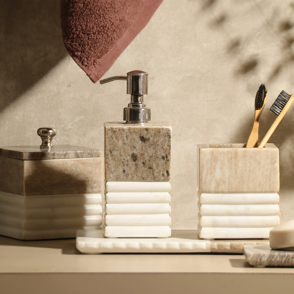 Avion Marble Soap Dispenser - Desert White