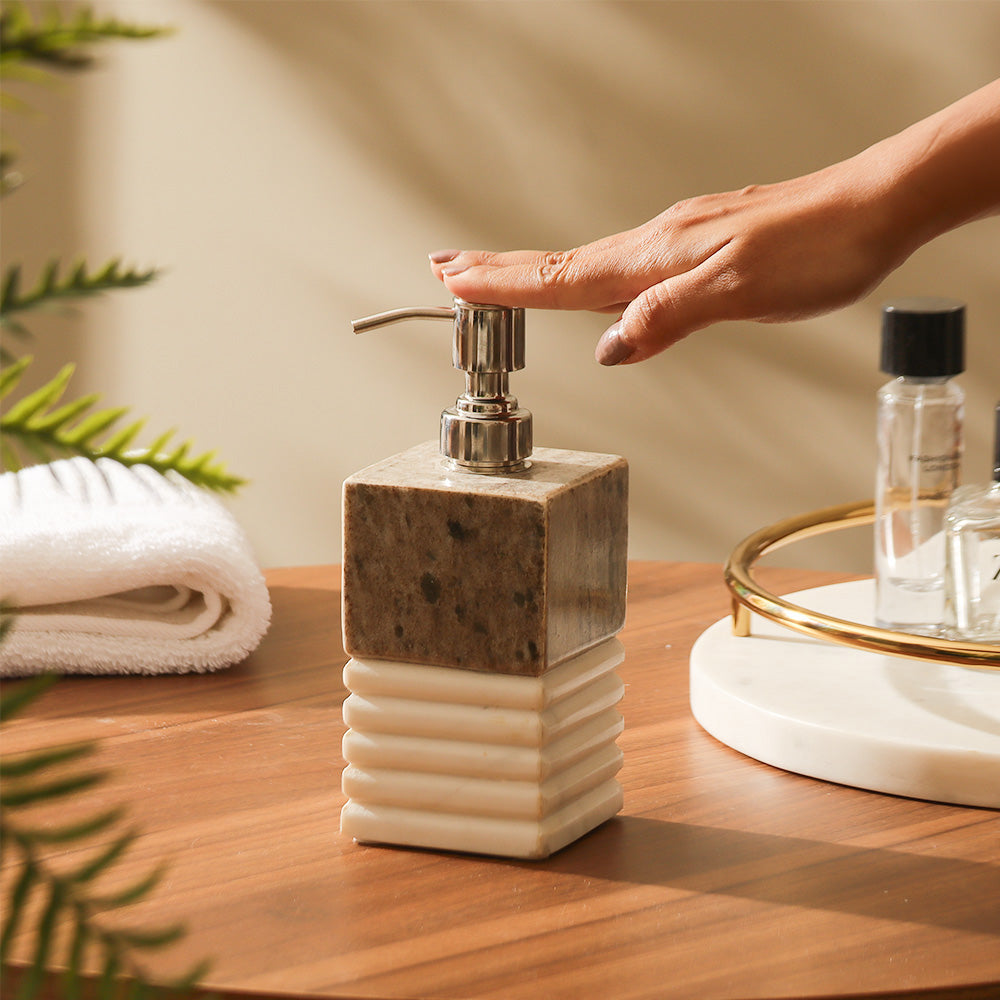 Avion Marble Soap Dispenser - Desert White