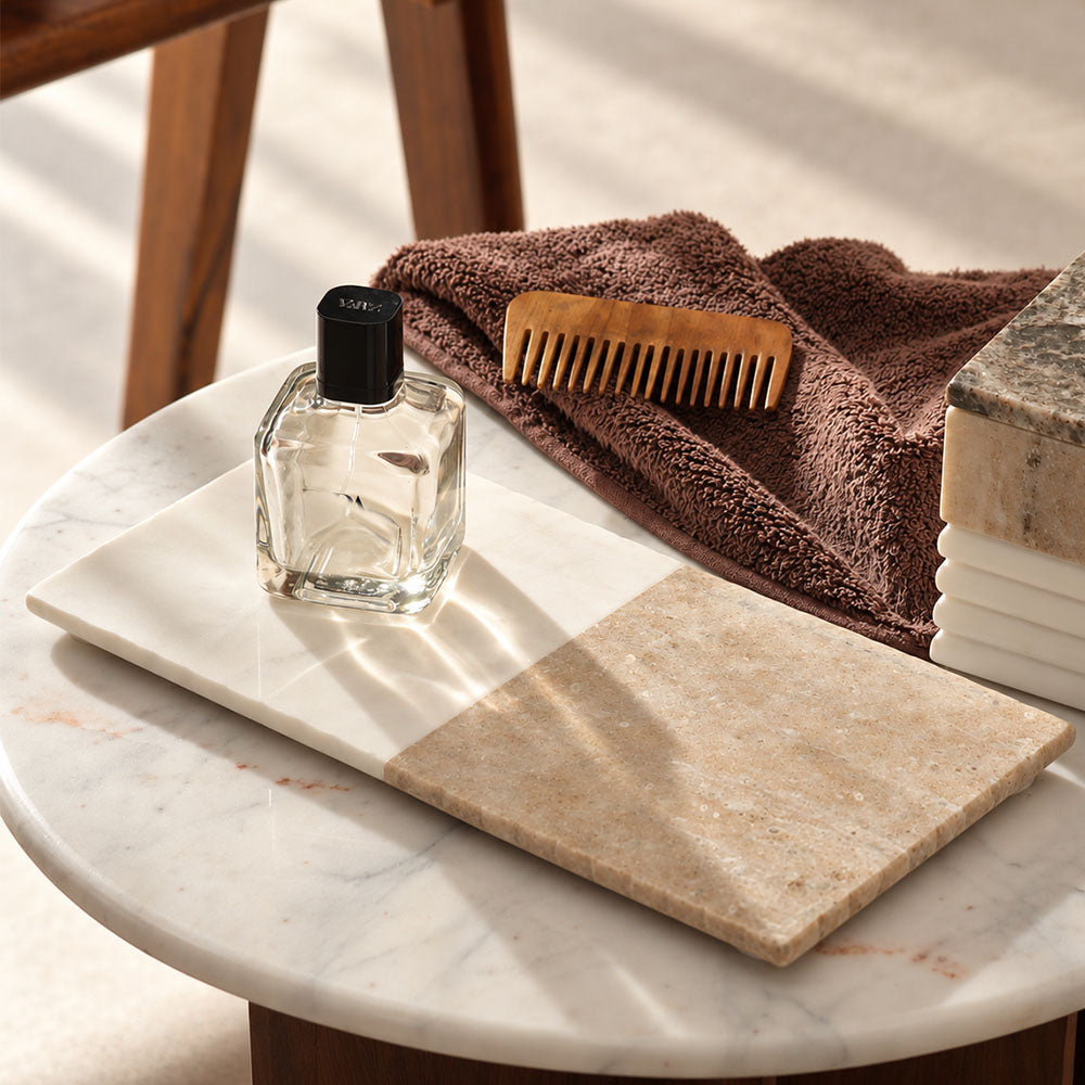Avion Marble Valet Tray - Desert White