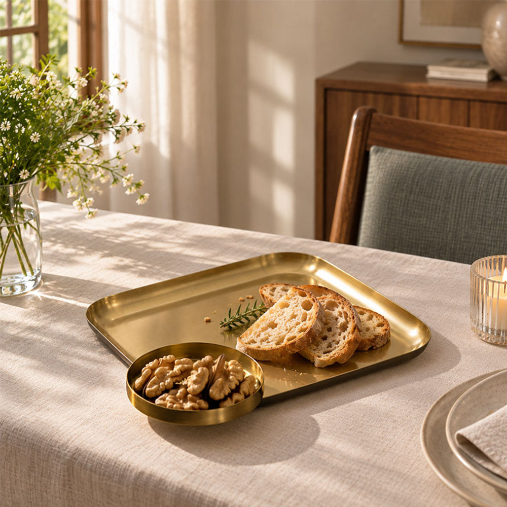 Avoir Sectioned Serving Plate - Gold